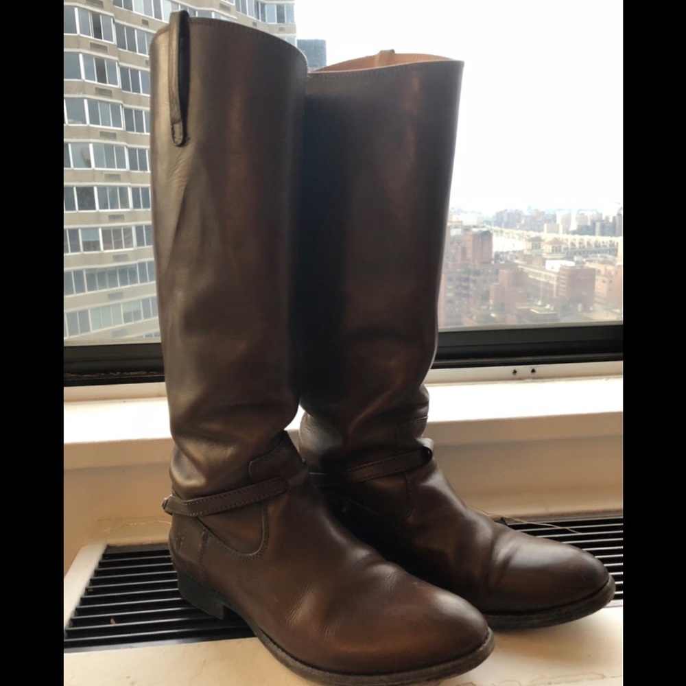 Frye Lindsay Plate Knee-High Boot in grey